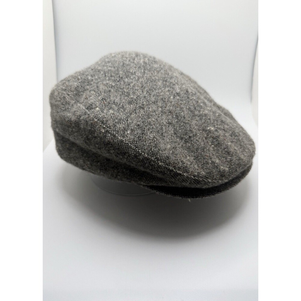 Dorfman Pacific Gray Flecked Tweed Wool Men’s Hat With Ear Flaps | Sz XL